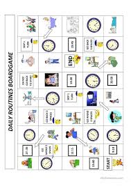Daily Routines And Time Boardgame Daily Routine Daily Routine Activities Daily Routine Worksheet