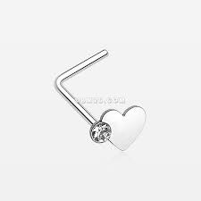 adorable heart sparkle l shaped nose ring l shaped nose ring nose ring nose piercing jewelry