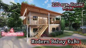 It's rainy season in the philippines and flooding is so common in the entire country. Modern Bahay Kubo Amakan Design 100 Sqm House Area 4 Bedrooms Two Storey Amakan House Dubai Khalifa
