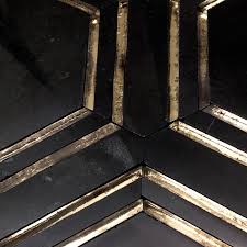 Black And Gold Marble Tiles Black And Helix Gold Inlay Marble Tile Hexagon In 2020 Black And Gold Marble Marble Mosaic Tiles Marble Mosaic