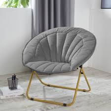 Urban Shop Velvet Channel Stitch Saucer Chair Multiple Colors Walmart Com In 2020 Saucer Chairs Urban Shop Chair