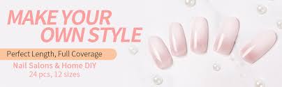 As far as manicures go, acrylic nails are still a fairly new trend. Liarty 24pcs Artificial False Nails With Glue Stickers Milky White Gradient Acrylic Full Cover Nails Long Fake Nails Tips For Girls Women Amazon Co Uk Beauty