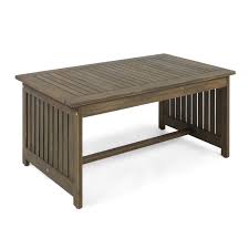 This patio coffee table has a straightforward silhouette with. Brendon Outdoor Acacia Wood Coffee Table Gray Walmart Com Coffee Table Wood Outdoor Coffee Tables Outdoor Seating Areas