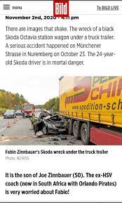 Check spelling or type a new query. An Image And English Translation Sent By A German Colleague Showing The Scene Of The Accident Involving The Orlando Pirates Coach Jozef Zinnbauer S Son Fabio Who S In A Coma Receiving Urgent Medical