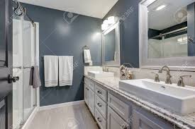 dark grey walls framing long.. stock