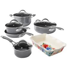 This pioneer woman 20 piece cookware set will meet your needs no matter your cooking level. The Pioneer Woman Frontier Speckle Gray 10 Piece Cookware Set Walmart Com Walmart Com