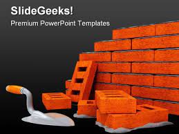 Brick Wall Construction Powerpoint Templates And Powerpoint Backgrounds 0311 Powerpoint Presentation Sample Example Of Ppt Presentation Presentation Background