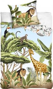 La couette synthétique himalaya et son garnissage en fibre creuse siliconée, enveloppée d'une percale de coton biologique 80 fils/cm² comblera vos nuits de tendresse tout en respectant. Animal Pictures Enveloppe De Couette Jungle Junior 200 X 140 Cm Coton Internet Partyshop