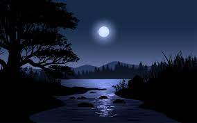 Gary hart has photographed nature's beauty for over 30 years. Night Scene With Moon Over River Landscape 1308315 Vector Art At Vecteezy