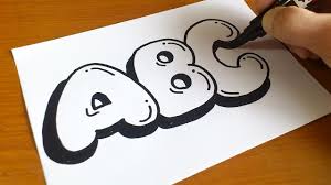A list of fun and cool things to draw the next time you want to practice your art skills: Very Easy How To Draw Graffiti Bubble Letters Abc Youtube