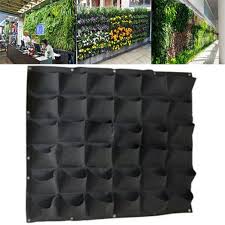 Screw Planter Into The Fasteners Perfect For Sprucing Up Your Fence Or Deck With Lush Plants 1x 36 Pocket Green Plant Bags Wall Garden Vertical Wall Planters
