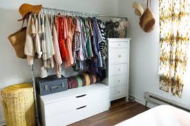 Also, when moving in with your boyfriend or girlfriend, this idea is sure to win you major points! Real Small Space Closet Solutions How To Hang Your Clothes Out In The Open Without It Looking Like A Mess No Closet Solutions Small Space Closet Solutions Small Closet Space