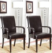 Amazon Com King S Brand Set Of 2 Espresso Parson Chairs With Arms And Solid Wood Legs Accent Chair Dining Chairs Dining Chair Set Furniture