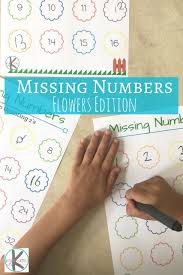 free flowers missing number worksheets