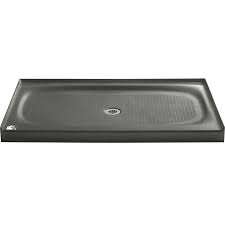 Kohler Salient Thunder Grey Cast Iron Shower Base 36 In W X 60 In L With Center Drain Lowes Com Shower Base Shower Receptors Kohler