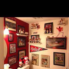 Oh Gawd This Will End Up Being My Bathroom Or Basement In My House One Day Baseball Room Baseball Wall Decor Man Cave Home Bar