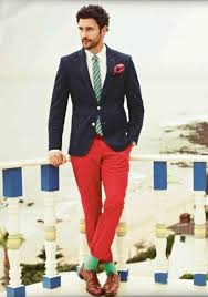 Black And White Striped Shirt With Red Pants With Striped Tie White Shirt Navy Blue Jacket Green Socks And Brown Shoes Jackets Men Fashion Menswear Red Pants Men