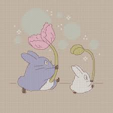 100 x 141 finished sizes: Stitchy Flowers And Totoro Pattern Like Most People I