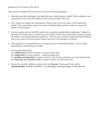 An edited version of the pbs nova documentary, for use for middle grades education. Questions For The Double Helix Movie