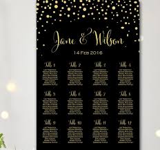 Black Find Your Seat Chart Confetti Wedding Seating Chart
