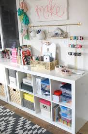 How to organize a craft room ~ this craft room color palette and pattern play is simply gorgeous! Creative Ideas For Organizing Your Craft Room Overstock Com