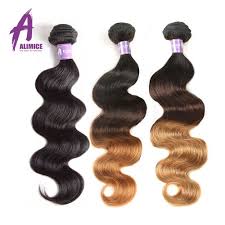 Alimice Hair Malaysian Body Wave Ombre Bundles Hair Bundles