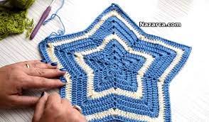 Orgu Yildiz Paspas Veya Koltuk Sali Modeli Nazarca Com Baby Knitting Patterns Filet Crochet Krose