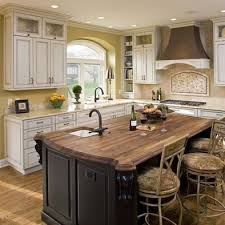 Maple Butcher Block Black With Antique White Cabinets It S My Kitchen Antique White Kitchen Antique White Kitchen Cabinets Redo Kitchen Cabinets