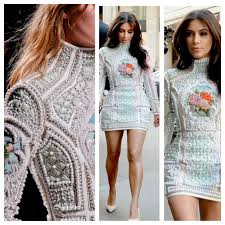 Kim Kardashian Wearing A 20 000 Pearl Encrusted Balmain Dress Formal Dresses For Women Clothes Balmain Dress