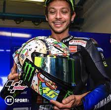 One of valentino rossi's most used helmet designs during the 2006 and 2007 seasons of motogp was the aldo drudi designed agv gothic helmet. Valentino Rossi S Crazy Helmet Design For Misano Motogp Race Daily Star