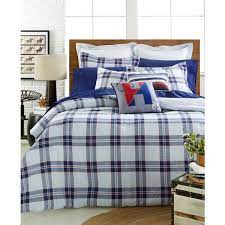 tommy hilfiger surf plaid full queen comforter set plaid bedding twin xl bedding sets comforter sets