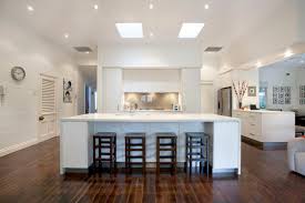 Kitchen bench dimensions can vary, but they should be assessed before you purchase a bench to the specific dimensions of a bench are adjustable depending on layout, available space and how many standard place settings will measure a minimum of 24 inches wide, though 30 inches is ideal. Contemporary Kitchen Boasts Caesar Stone Benchtop 2pac Cabinetry With Wide Island Bench Makings Of Fine Kitchens Brisbane