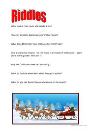 The first two of these rhyme, while the third is a what am i riddle.i loved the photography, which brought back childhood memories of the holidays for me, but i found the riddles to be a bit too easy, even the extra credit ones. Christmas Riddles English Esl Worksheets For Distance Learning And Physical Classrooms