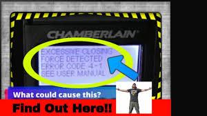 Refer to door and door operators owner's manuals family owned and operated business serving the garage door and garage door opener industry since 1981. Chamberlain Liftmaster Excessive Force Control Error Youtube