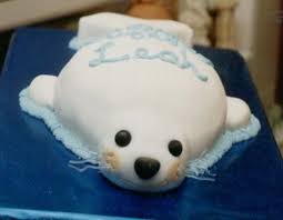 Birthday Seal This Was A Hugh Sponge Cake Covered With Fondant Shimmering It Was A Great Hit Lion Birthday Cake Lion Birthday Birthday Cake Kids