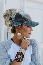 Our Messy Bun Baseball Hats Allow For You To Pull Your Hair Up Into A Messy Bun High Ponytail Hat Hairstyles Baseball Hat Hairstyles Baseball Cap Hairstyles