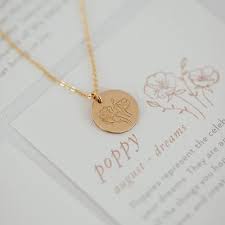 Birth Month Flower Necklace August August Birth Flower Poppy In 2020 Birth Flowers August Birth Flower Good Luck Necklace