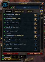 Friend List Colors Addons World Of Warcraft Curseforge In 2021 Friends List List Character Names
