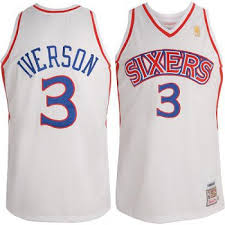 Returns made easy · top brands · huge savings Men S Philadelphia 76ers Allen Iverson Authentic White Red 10th Throwback Reebok Jersey