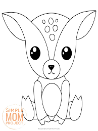 Coloring pages » deer coloring pages. Free Printable Forest Woodland Deer Coloring Page For Kids