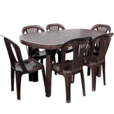 4.5 out of 5 stars. Ovel Brown Dezire Plastic Dining Table Set Rs Enterprises Id 14120871948