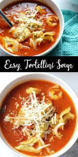 Easy Vegetarian Tortellini Soup Recipe Tortellini Recipes Vegetarian Recipes Easy Vegetarian