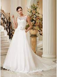Abiti da sposa semplici e raffinati quando, come e perché. Abito Da Sposa Con Gonna Di Raso Semplice E Corpetto Di Pizzo Con Scollatura Illusione
