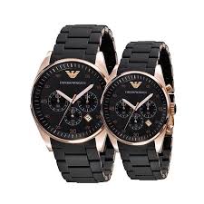 Emporio armani emporio armani chronograph black leather watch. Emporio Armani Ar5906 Ar 5905 Couple Black Couple Watch Couple Watches Set Wrist Watch