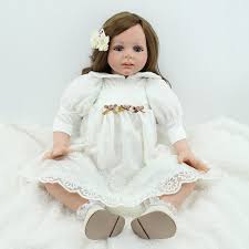 Us 59 84 50 Off Soft Silicone Doll Reborn Toddlers 24 Inch 60cm Handmade Realistic Lifelike Baby With Long Hair Big Toys In Dolls From Toys