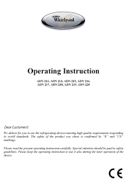 This will help avoid damaging the door. Whirlpool Adn 213 Operating Instructions Manual Pdf Download Manualslib
