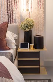 Amelia Carter Interiors De Gournay Wallpaper And Brass Bedside Table In Luxury Apartment London Interior Design Interior London Interior