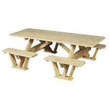 Amish Pine 7 Foot Split Bench Picnic Table Picnic Table Table Picnic