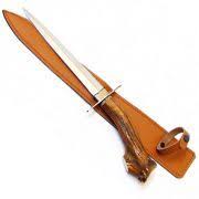 Dague De Chasse Luxe De Qualite Lame En Acier Inoxydable Et Manche En Bois De Cerf Bois De Cerf Chasse Etui En Cuir