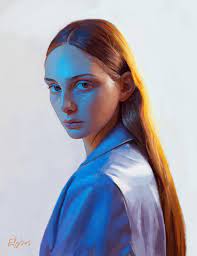 Lighting Study Digital 1300x1689 Art In 2021 Colorful Portrait Photography Portrait Portrait Drawing
